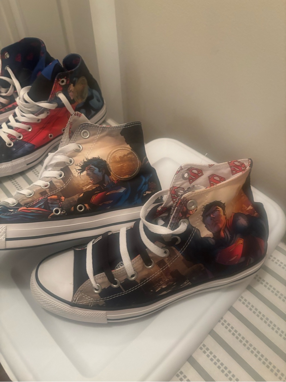 Superman Comic High Top Sneakers - Blue, Black, Red